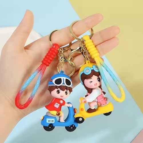 Image of Cute Cartoon Character Silicone 3D Key Chain with Strap Charm & Metal Hook, Merchandise Key Rings Gift for Kids Girls Boys Men & Women