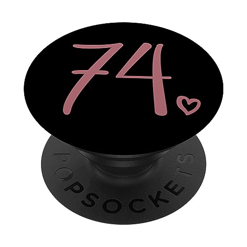 Número 74 Setenta y Cuatro, Para Mujeres 74 Años 74 Cumpleaños PopSockets PopGrip Intercambiable