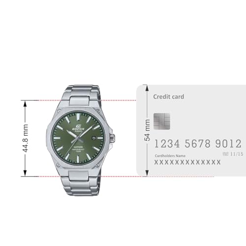 Casio Edifice EFR-S108D-3AVUDF Green Analog Dial Silver Stainless Steel Band Men's Watch Slim Case Sapphire Glass ED603 - Image 6