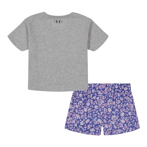 Image of Under Armour Girl's 2-piece Short Sleeve Tee and Shorts Set, Lightweight and Comfortable