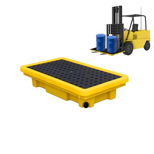Paletten-Garagen-Wandregale, industrielle modulare Auffangplattform für Öl- und Chemikalienbehälter, 120 x 120 x 17 cm, sichere Lagerplattform für Farbeimer und Gefahrstoffe, Lösung zur Verm