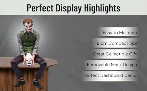 Image of 16cm Clown-Themed Villain Action Figure - Sitting Pose Figurine with Removable Mask, Multicolor Desk & Car Decoration - Collectible Model Toy (1 Piece)