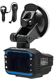 2-in-1 Dash Cam with Radar Detector, 720P Car Video Recorder, 140° Wide Angle with Night Vision, Loop Recording and G-Sensor