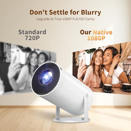 Mini Projector, Native 1080P Portable Projector with Carrying Case, 4K Support, 270°Rotatable Outdoor Movie Proyector, Home Theater Projector Compatible with Phone/TV Stick/Laptop/PS4/HDMI/USB - Image 4