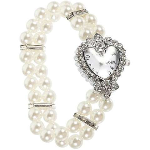 Hemobllo Elegant Pearl Chain Bracelet Watch Cover
