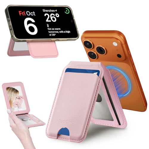 TecChic Magnetic Phone Wallet with XL Vanity Mirror,6X Stron
