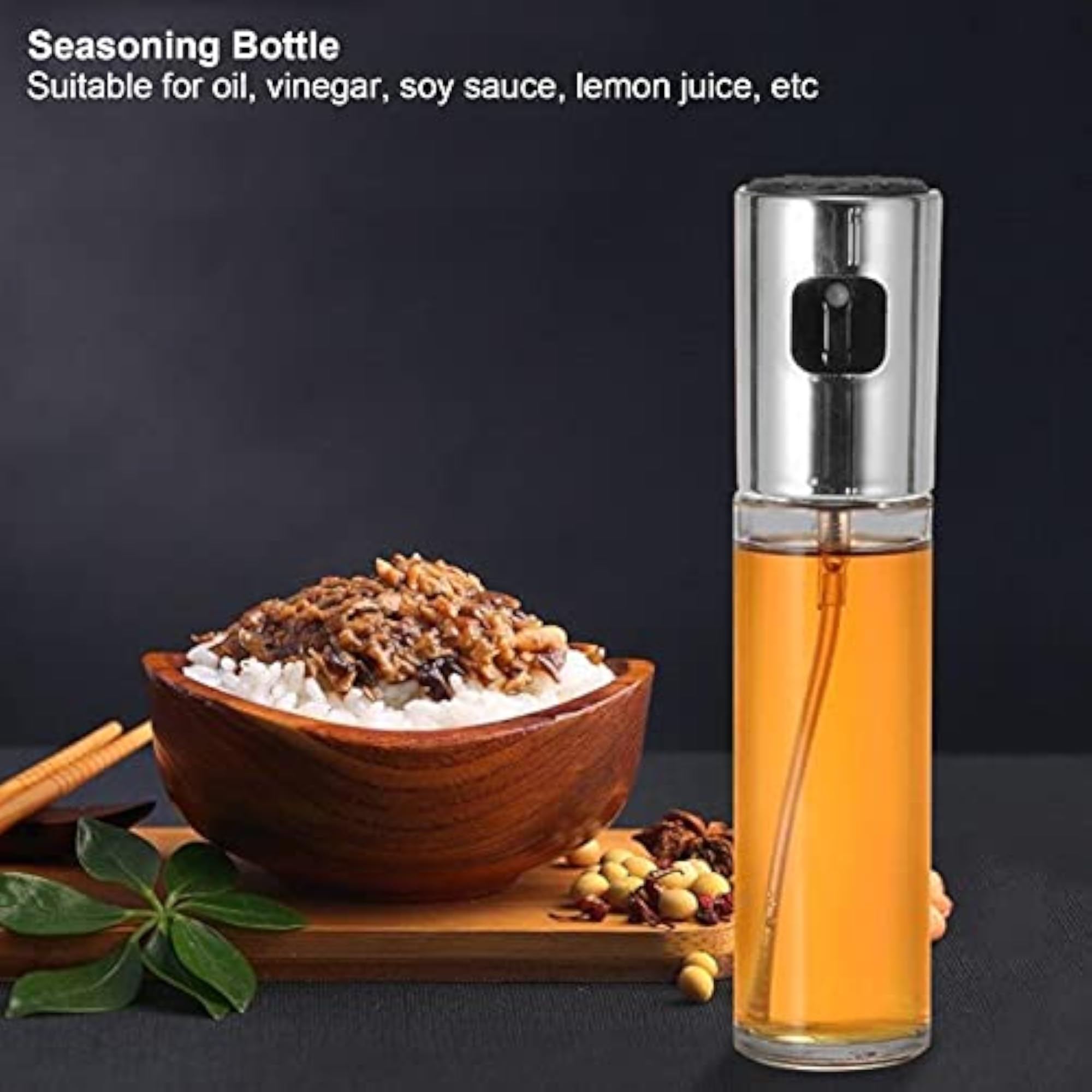 Spray Bottle for Seasoning & Cooking Oil, Space Silver