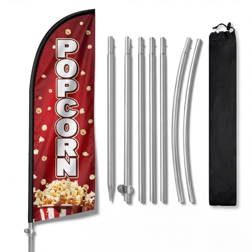 Drapeau Popcorn publicitaire pour animer vos kermesses et fêtes de rue