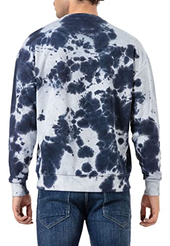 Redbridge Bluza męska z okrągłym dekoltem sweter batik, niebieski, L