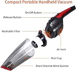 Fityou Handheld Vacuum Cleaner Cordless, Rechargeable (USB Charge), Powerful Suction Cleaner, Portable Hand Vacuum for Pet Hair Home and Car Cleaning, Wet & Dry