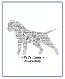 American Bully Dog Art Print Portrait • Personalized Home Decor and Gift for Women, Men, Kids and...