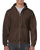Gildan mens Fleece Zip Style G18600 Hooded-Sweatshirt, Dark Chocolate, Medium