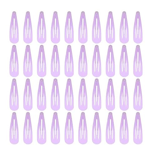 Pagabach 2 Inch Purple Hair Clips Barrettes Metal Snap Clips for Women Durable Water Drop Ideal Hair Accessories for Hairdressing Wedding and Everyday Use 20 pcs