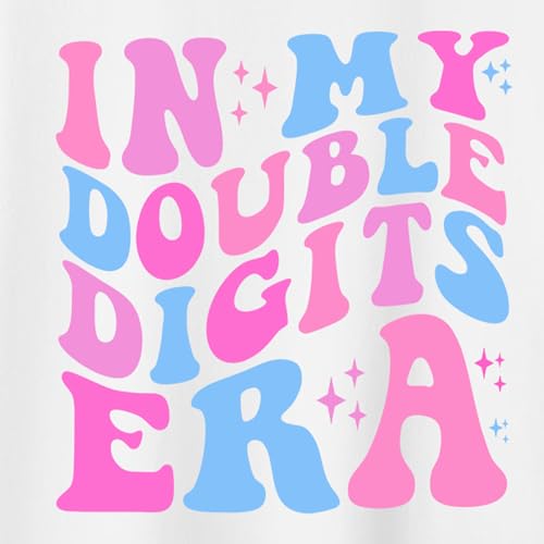 Image of Pairxily in My Double Digits Era Shirt for Girls 10th Cute 10 Year Old Girl Happy Birthday Shirts Gifts Short Sleeve Tops