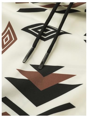 WDIRARA Men's Geometric Graphic Swim Trunks Drawstring Waist Vacation Beach Shorts3