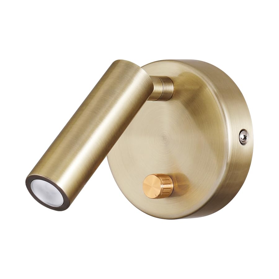 Wandlampe mit Dimmschalter, Drehknopf, Schwenkbarer Spot, Bronze, Modern (Bronze)