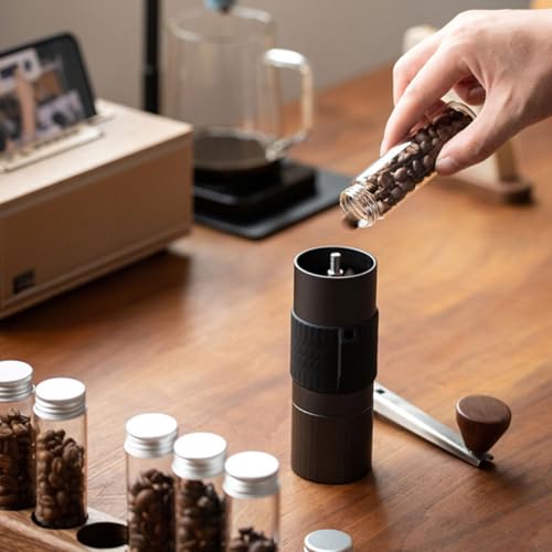 Tuberías de vidrio para almacenamiento de café con soporte de madera miniatura 7