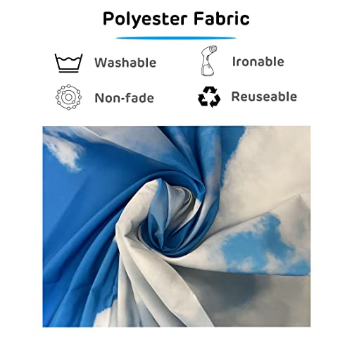 Corfoto 80X60In Fabric Blue Sky Tapestry White Clouds Wall Picture Tapestry Wall Hanging Blue Sky Wall Tapestry For Bedroom Aesthetic Living Room College Dorm Decor Study Room Window Decor Wallpaper #TOP4
