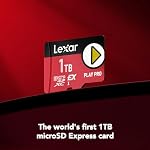 Lexar Jouer PRO 1TB microSD Carte Express, Full-HD & 4K Vidéo, jusqu'à 900MB/s Lire, jusqu'à 600MB/s Écrire, pour Nintendo-Switch, les appareils de jeux portables de pont à vapeur (LMSXPS0001T-BNNNU) | Jusqu'à 900/600mb par S Lire et écrire, UHS-I U3/class 10, IPX7 Eau, S