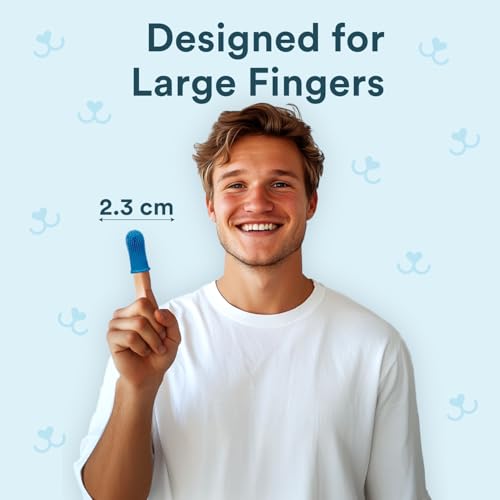 Jasper Escova de dentes de cachorro para dedos grandes, kit de escovação de dentes de cachorro 360º,