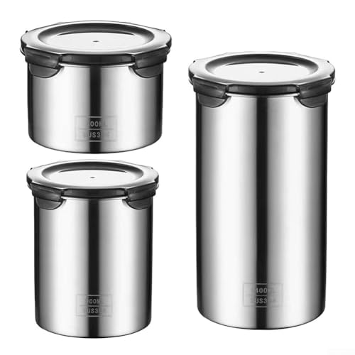 Barattolo in acciaio inox sigillato multicereali per spezie e caffè (500 ml)