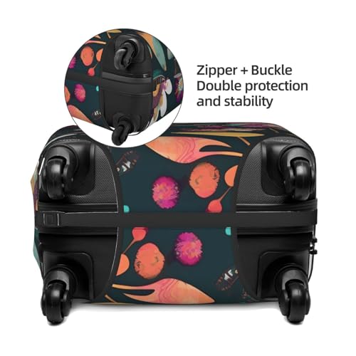 Colorful Boho Floral Print Fashionable Suitcase Cover Personalized Luggage Protector for Travel and Business4
