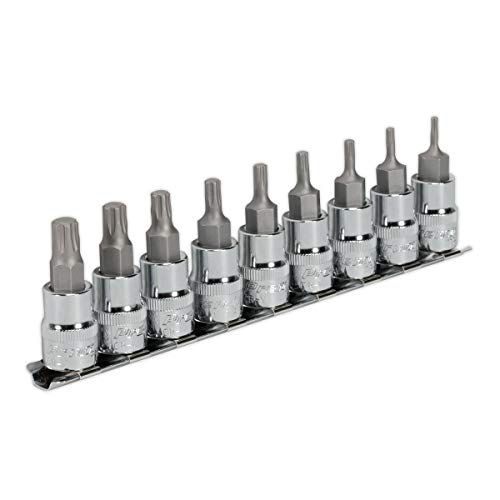 Sealey Ak6222 TRX-P Socket Bit Set 9Pc 3/8Sq Drive 50Mm, Silver, 3/8-Inch/50 mm