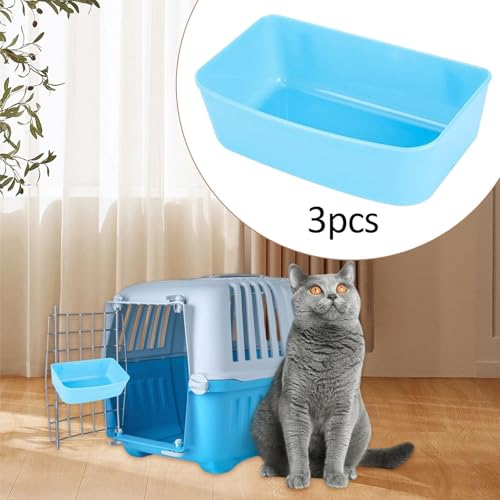 FewNvWa 3 Teile Fressnäpfe für Katzen und Hunde in der Transportbox, Blau