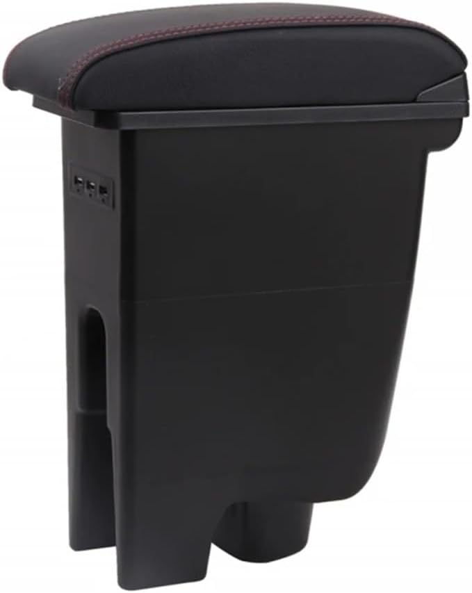 BYD F0アームレストボックス中央収納コンテンツボックス、カップホルダー灰皿付きUSBインターフェース付き(Black red l