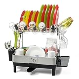 Drainage Automatique - Le bec d'égoutage retractable et pivotant à 360° permet à l'eau de s'écouler directement dans l'évier. Fini les flaques ! sèche et organise la vaisselle facilement grâce à ce système de drainage intelligent.