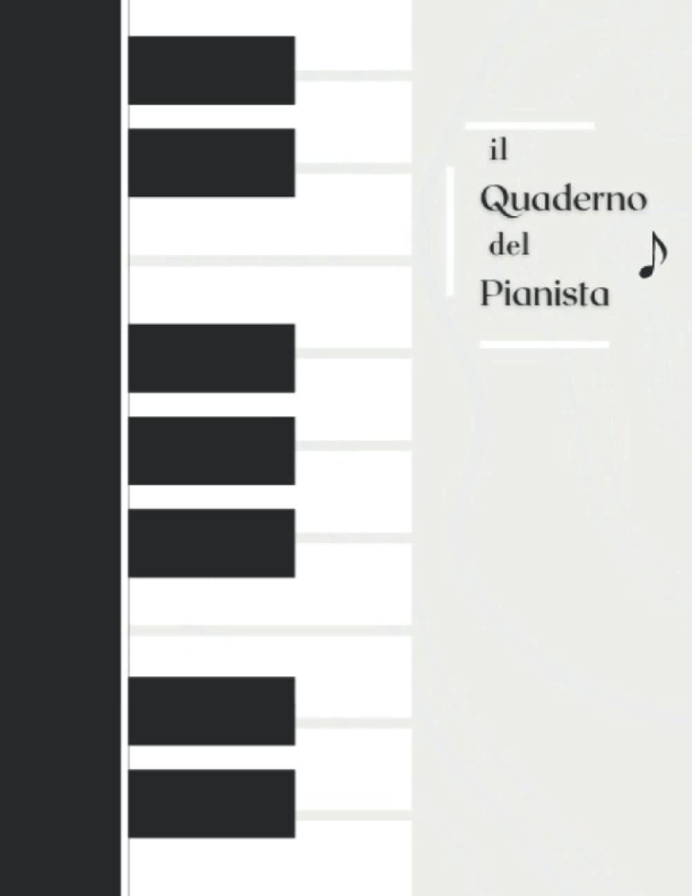 Cahier de musique grand format avec double portée pour piano de 110 pages