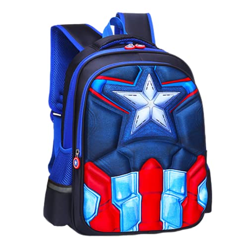damdos Backpacks Captain Toddle Boys Girls School Backpack 3D Cartoon Backpacks, School Bags Dayback Lightweight, Cp-blue, Medium, Cosplay