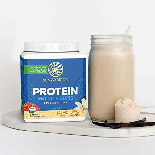 Image of Sunwarrior - Warrior Blend, Plant Based, Raw Vegan Protein Powder with Peas & Hemp, Vanilla, 15 Servings, 13.2 Ounce