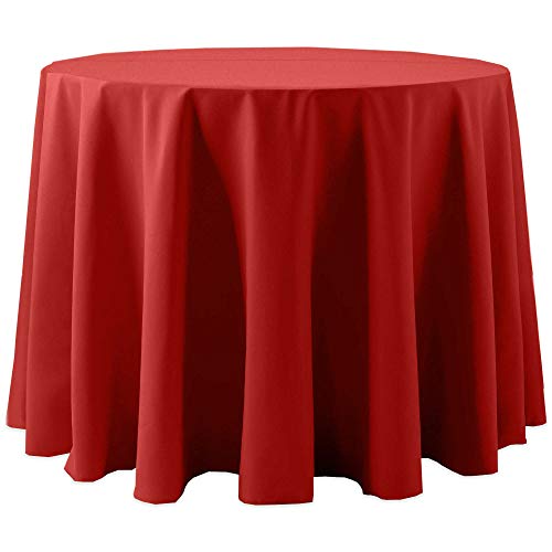 Ultimate Textile Fitted Cotton-Feel Tablecloth, Red, 10 Pack
