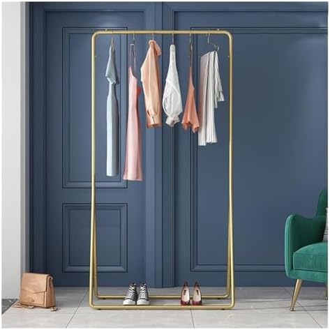 Heavy Duty Gold Clothing Rack - Sturdy Garment Display Stand for Retail, Weddings & Events, Perfect for Long Dresses, Formal Attire & Outfits, Elegant Clothes Organizer