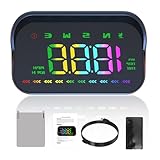 Windshield Heads Up Display for Car GPS Digital Speedometer for Car HUD Projector Car Speedometer Display with Compass, Time, Driving Distance, Overspeed Alarm, Fatigue Driving Alarm