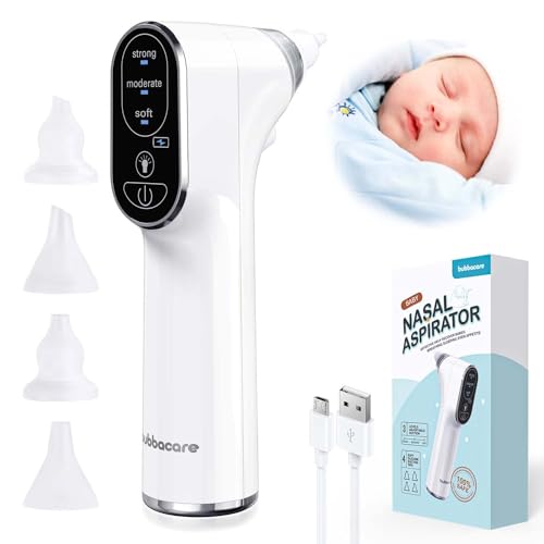 Baby Nasal Aspirator Baby Nose Sucker Newborn, Baby Nose Unblocker with 3 Silicone Tips, 3 Suction Level, Light, Soothing Music, Electric Baby Nose Cleaner Baby Nose Suckers for Newborn Toddler Infant