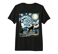 Embrace the night with our 'Starry Night Gazelle' Design, featuring a whimsical Gazelle against a swirling night, reminiscent of Van Gogh's masterpiece. Perfect for art lovers and wildlife enthusiasts. Adorn your wardrobe with the 'Gazelle Star Gazer...