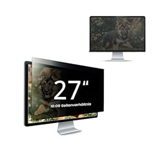 EliWhale Blickschutzfolie für 27 Zoll 16:9 Monitor, Abnehmbarer Sichtschutzfilter mit Blaulichtfilter, HD Privacy Screen mit Anti-Glare & Blendschutz, Breite x Höhe: 598 mm x 337 mm
