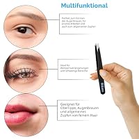 Rikans Pinzetten Set 4-teilig - Präzisionspinzetten Set aus Edelstahl - Profi Pinzetten zum Augenbrauenzupfen, Gesichtshaarentfernung, Splitter – Ansicht 3