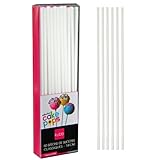  Kubb K030 Lollistiele aus Kunststoff, 14 cm, Weiß, 50 Stück