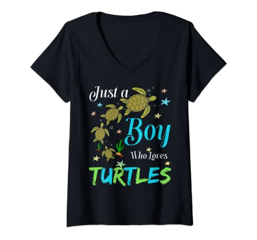 Femme Zoo Turtle Tortoise Mens Boys Summer Birthday Who Loves Sea T-Shirt avec Col en V