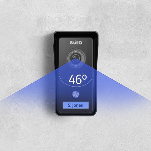 EURA VDP-76A3 Alpha Video-Türsprechanlage Gegensprechanlage 4 Draht, 7-Zoll-Farbmonitor, RFID, 2 Eingänge, Schwarz