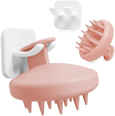 Silicone Hair Scalp Massager Shampoo Brush for Hair Growth, Head Scalp Scrubber for Washing Hair, Dandruff Exfoliator Brush Scalp Stimulator for Wet Dry Oily Hair Care Tools With Wall Hook