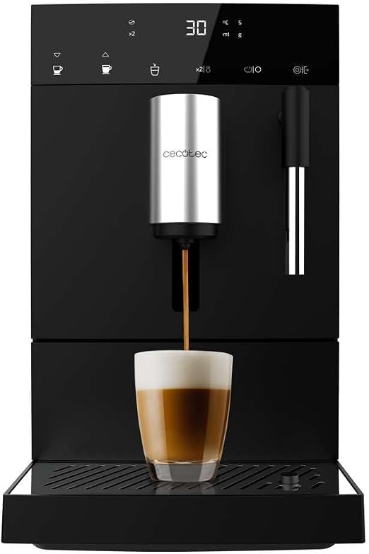 Cecotec Kompaktowy ekspres do kawy do espresso Cremmaet Steam. 1350 W, 19 bar, system termobloków, zbiornik na kawę ziarna 150 g z młynkiem i 1,1 l wody, kompaktowy z parownikiem