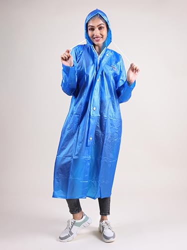 Image of Rupa Rainsuit Women Waterproof PVC Raincoat with Hood & Carry Bag | Lightweight Rainwear for Women with Front Zip | Solid Color | Standard Length | Pack of 1