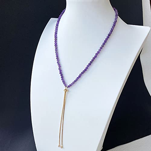 Digit Paka Natural Amethyst Crystal Gemstone Bracelet, Chakra Gemstone, Energy Gems Balance Your Spiritual Energy, Adjustable Bracelet/Necklace (Amethyst) #TOP4