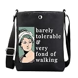 Romanzi romantici regalo femminista letterario classico regalo appena tollerabile molto appassionato di camminare borsa a tracolla, Amante di Walking Cb Uk, 0