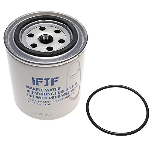 iFJF S3213 Fuel Water Separating Filter Replacement Filter with O-ring fit 3/8 Inch NPT Outboard Motors 802893Q01 Marine 35-809097 35-60494-1 S3214 B32013 18-7919 18-7932 18-7928-1 18-7928 C14568