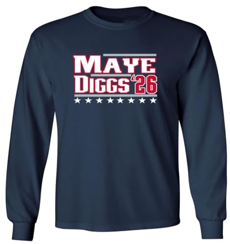 Long Sleeve Drake Maye Stefon Diggs 2026 New England Shirt T-Shirt Adult XL Blue